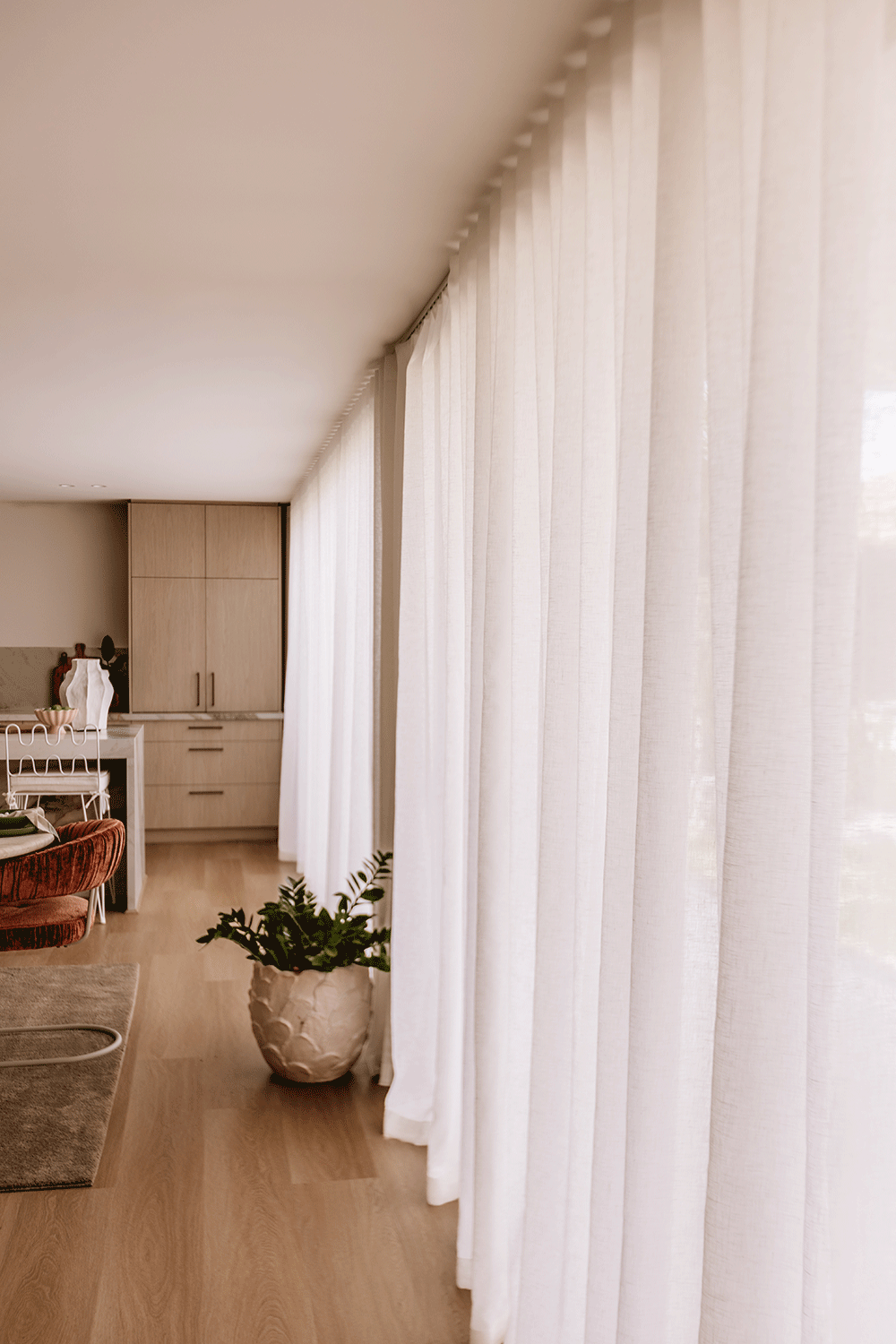 House 2, Week 3 - Luxaflex linen Curtains