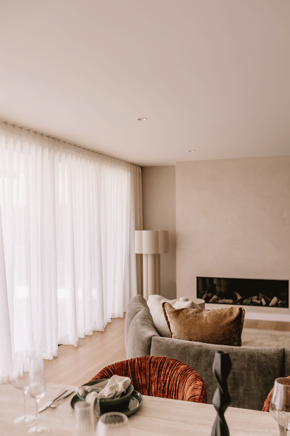 House 2, Week 3 - Luxaflex linen Curtains