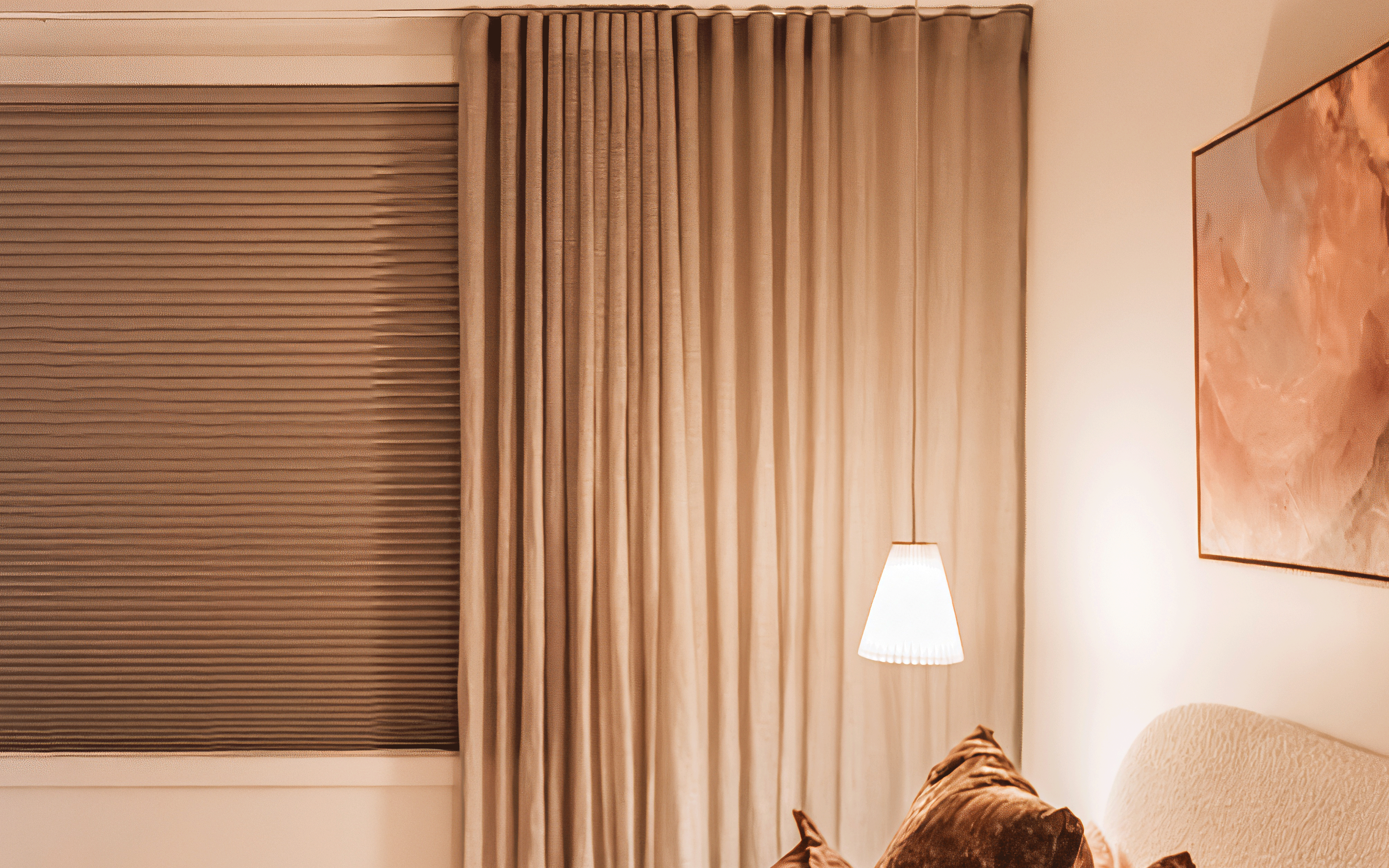 House 1, Week 1 - Luxaflex Sheer Curtains Duette Shades