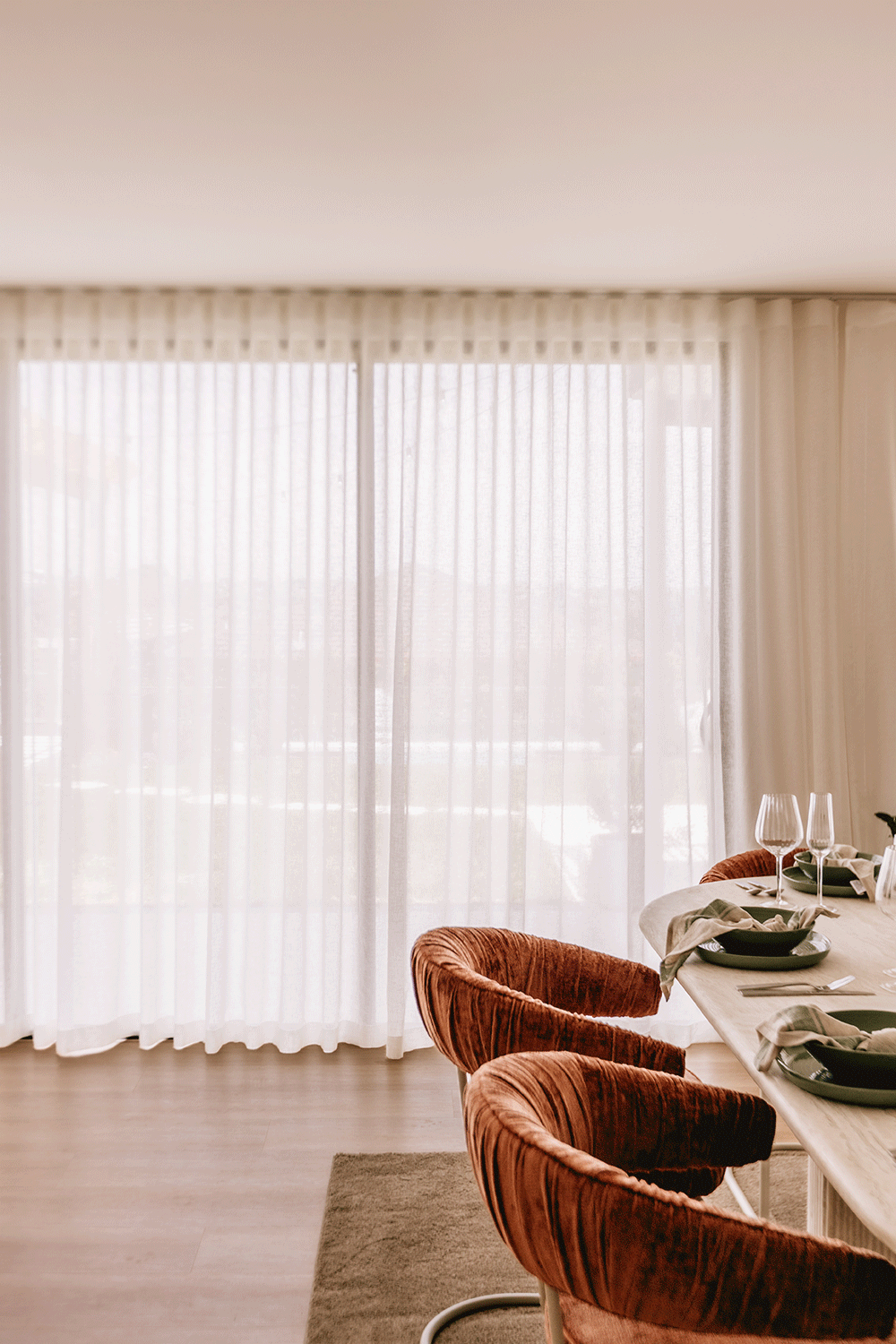 House 2, Week 3 - Luxaflex linen Curtains