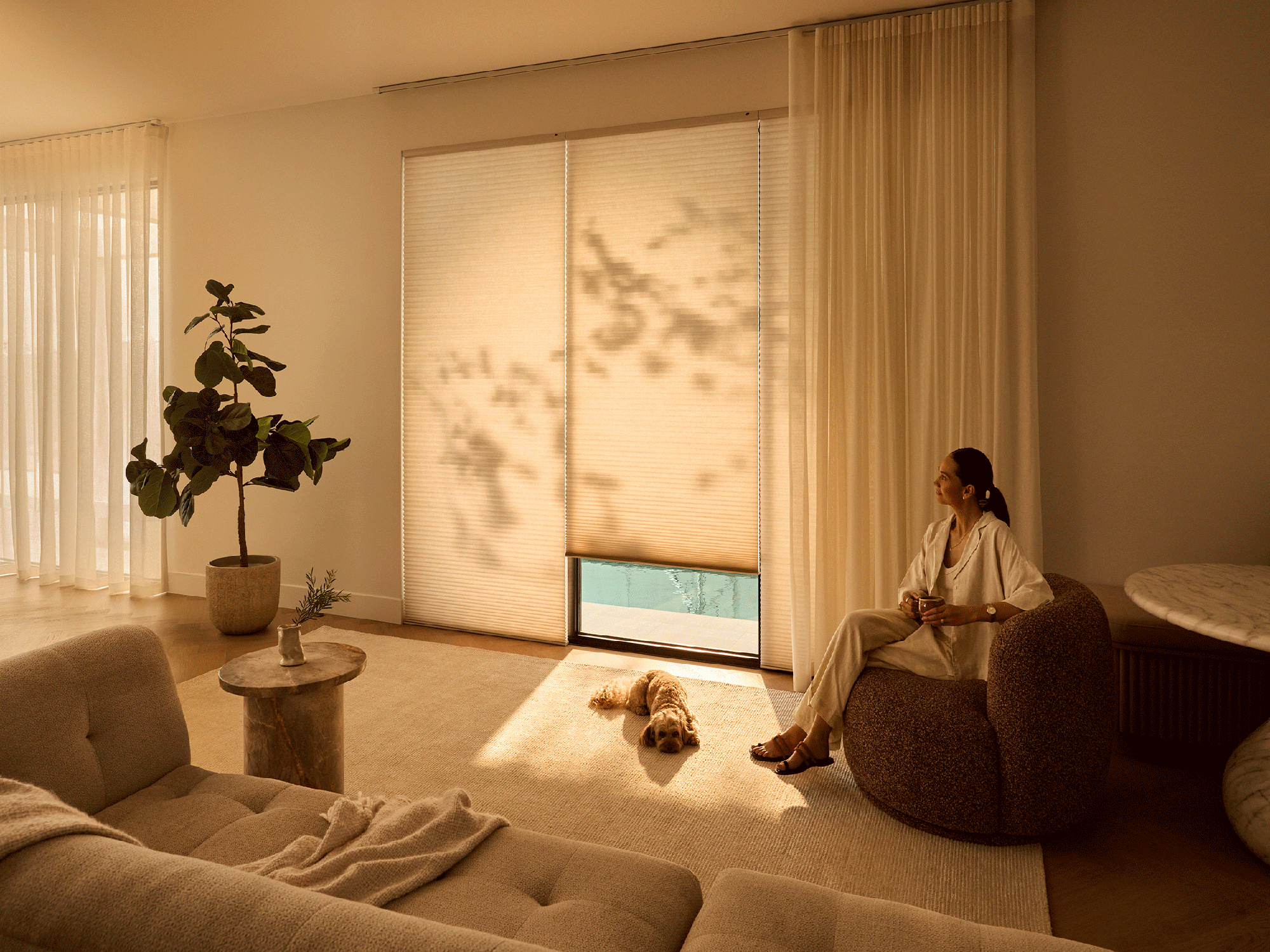 Luxaflex window furnishings in a contemporary interior